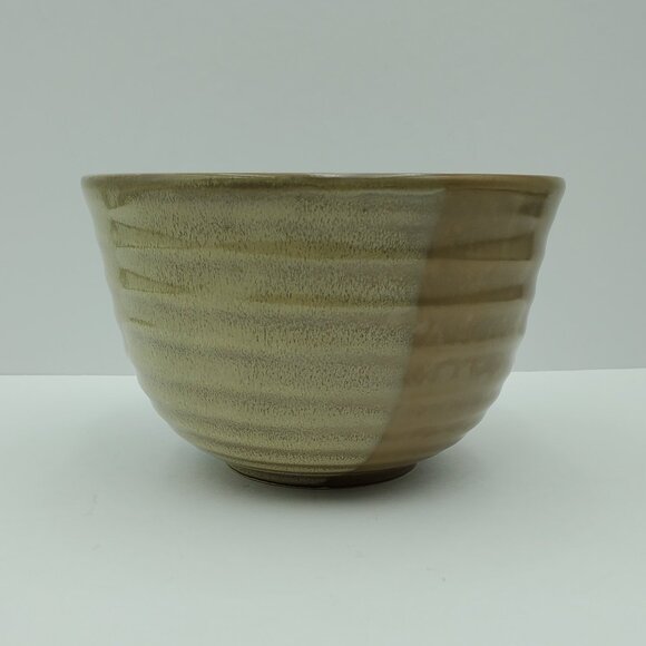 Sango Gold Dust Green Mixing Bowl 5040 Tan Beige Brown Green Ribbed Serving Bowl - Picture 2 of 8